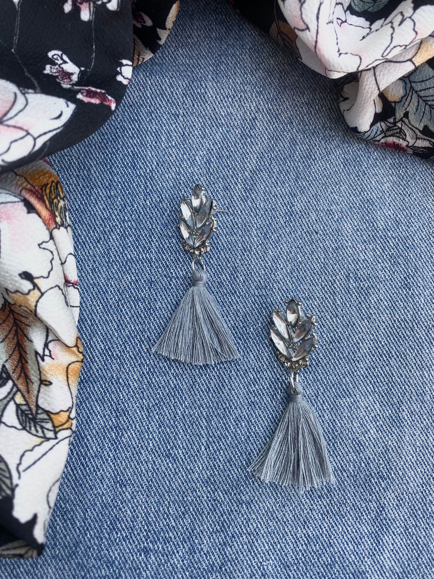 Smooth Grey Tassel Earrings - High Maintenance Jewellery