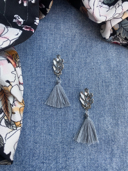 Smooth Grey Tassel Earrings - High Maintenance Jewellery