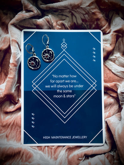 Moon & Star Huggie Hoop Earrings - High Maintenance Jewellery