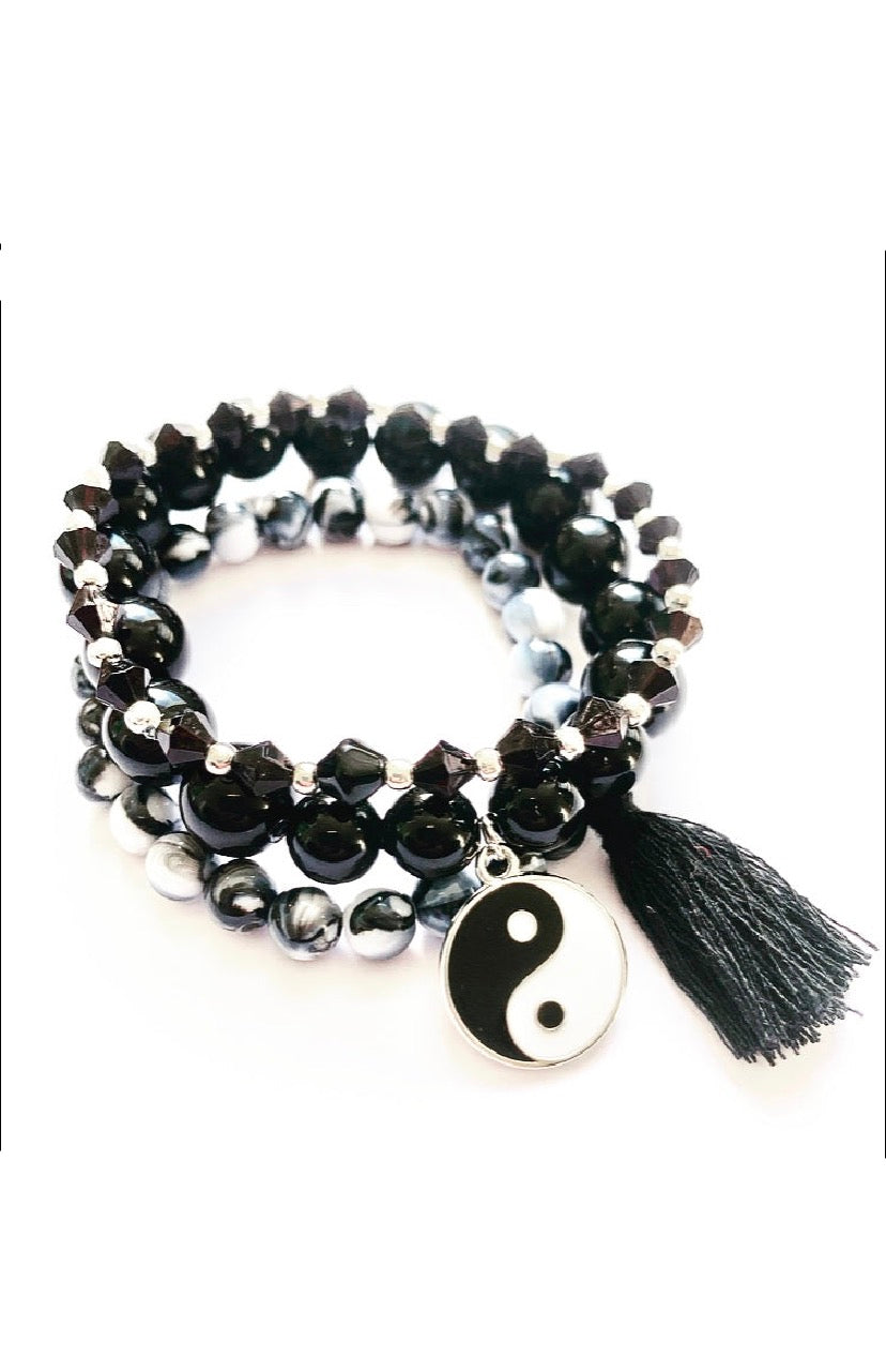 Black Trio Stacking Bracelets - High Maintenance Jewellery
