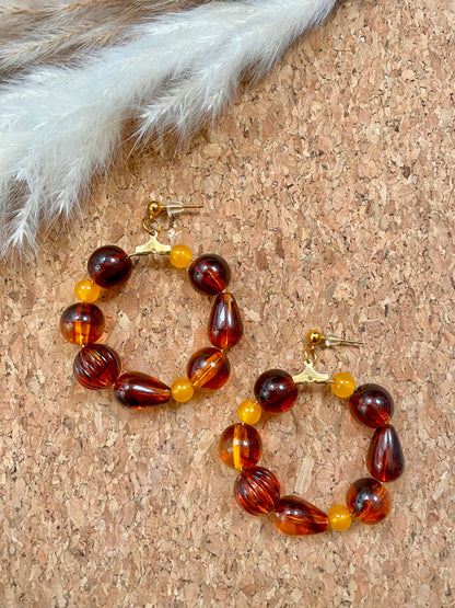 Amber Hoop Earrings