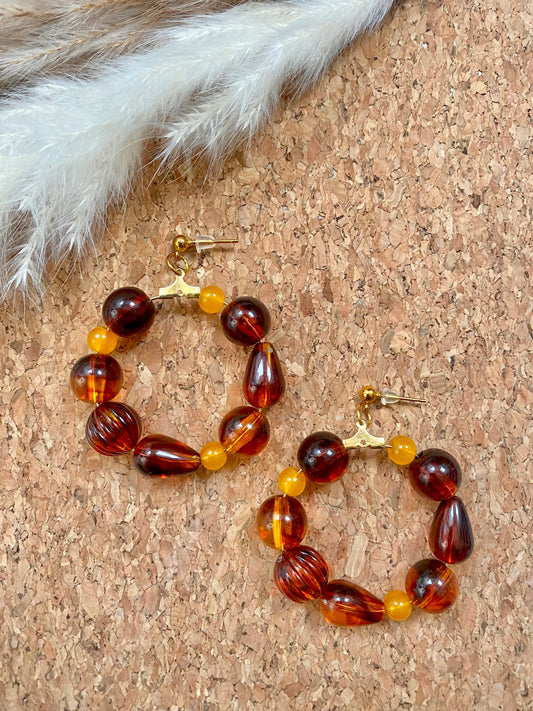 Amber Hoop Earrings