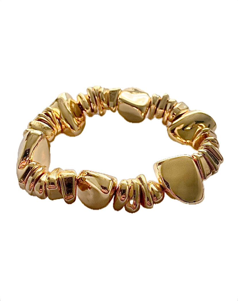 Gold Chunky Stone Beaded Bracelet