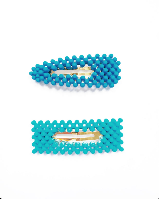 Bubble Blue Hair Clips Set - High Maintenance Jewellery