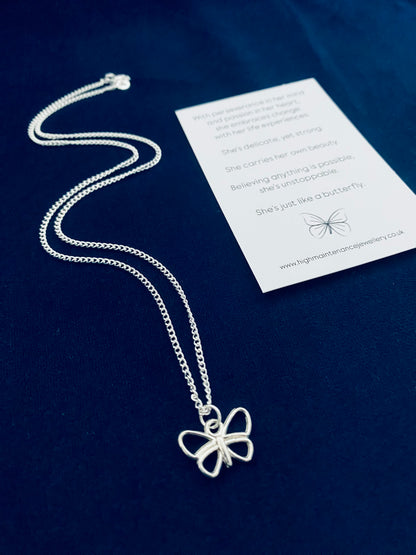 ‘She’s like a Butterfly’ - Sterling Silver Necklace