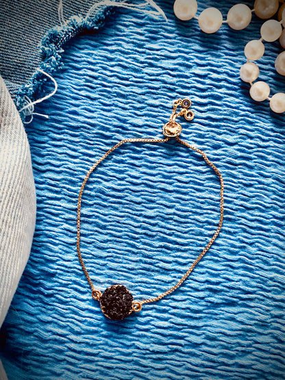 Crystal Dust Pendant Adjustable Bracelet