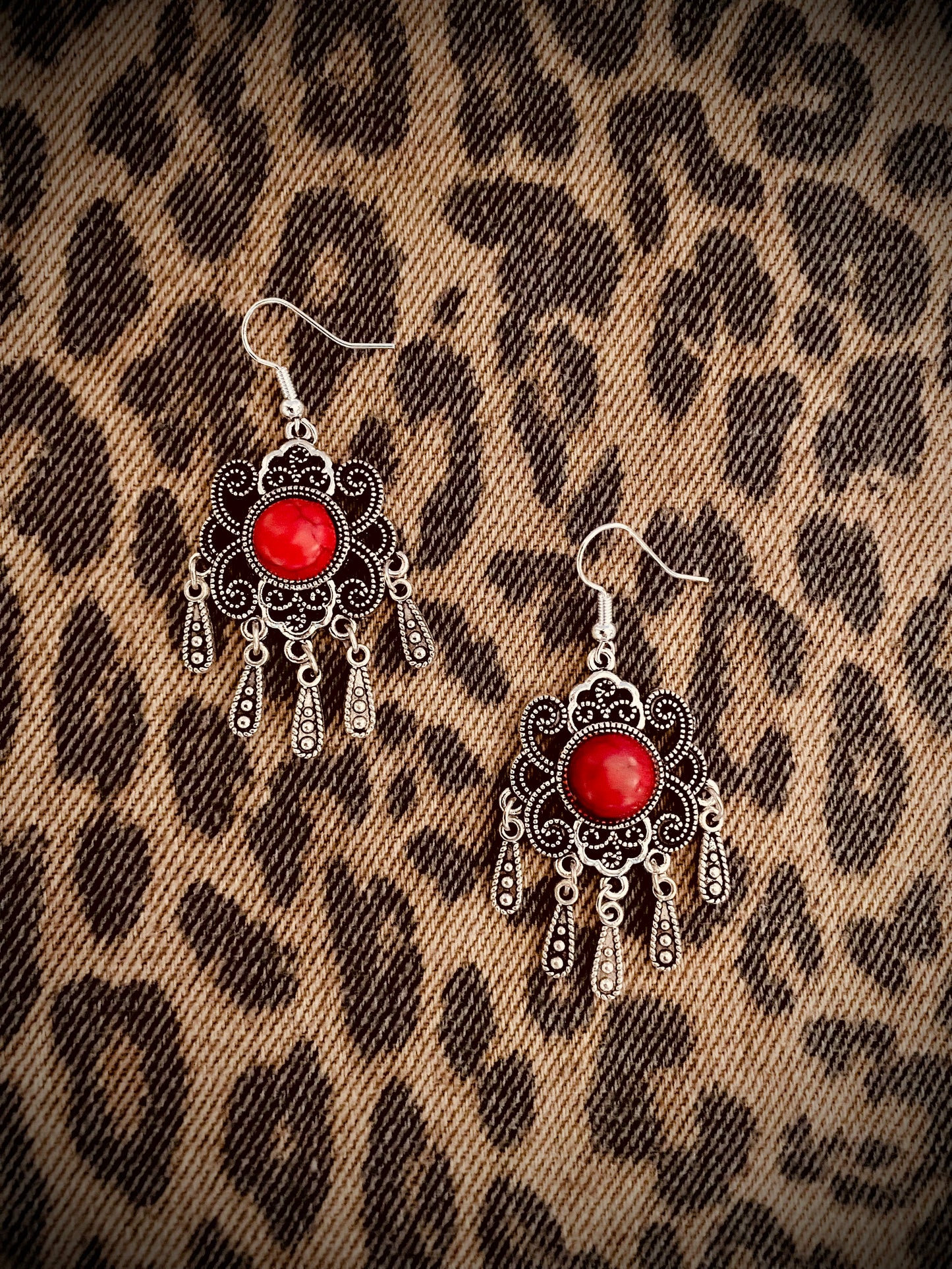 Red & Silver Boho Senses Earrings - High Maintenance Jewellery