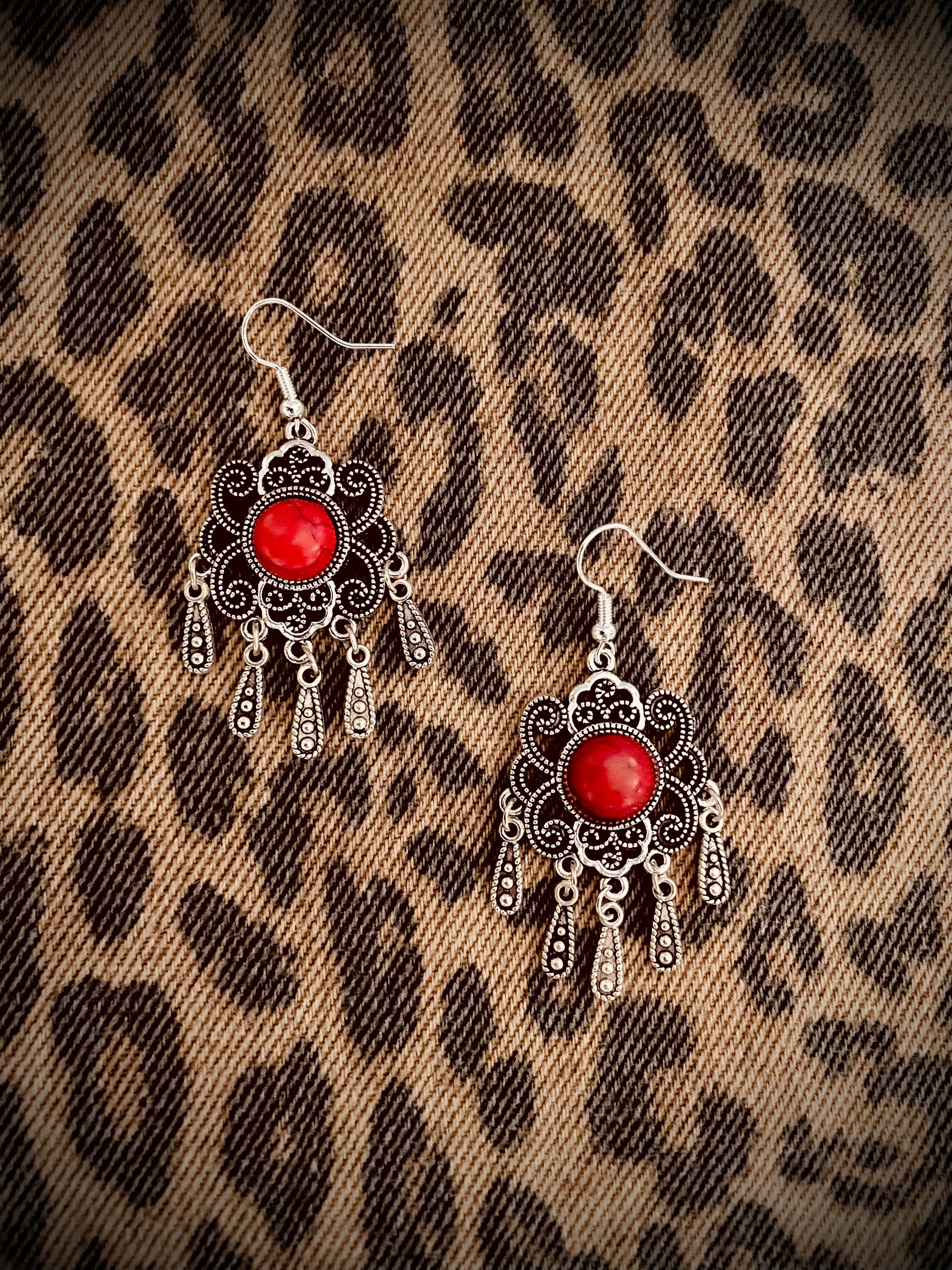 Red & Silver Boho Senses Earrings - High Maintenance Jewellery