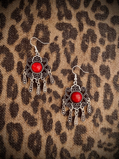 Red & Silver Boho Senses Earrings - High Maintenance Jewellery