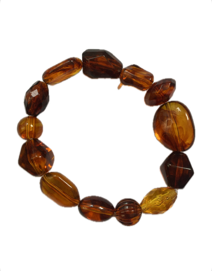 Amber Stone Beaded Bracelet