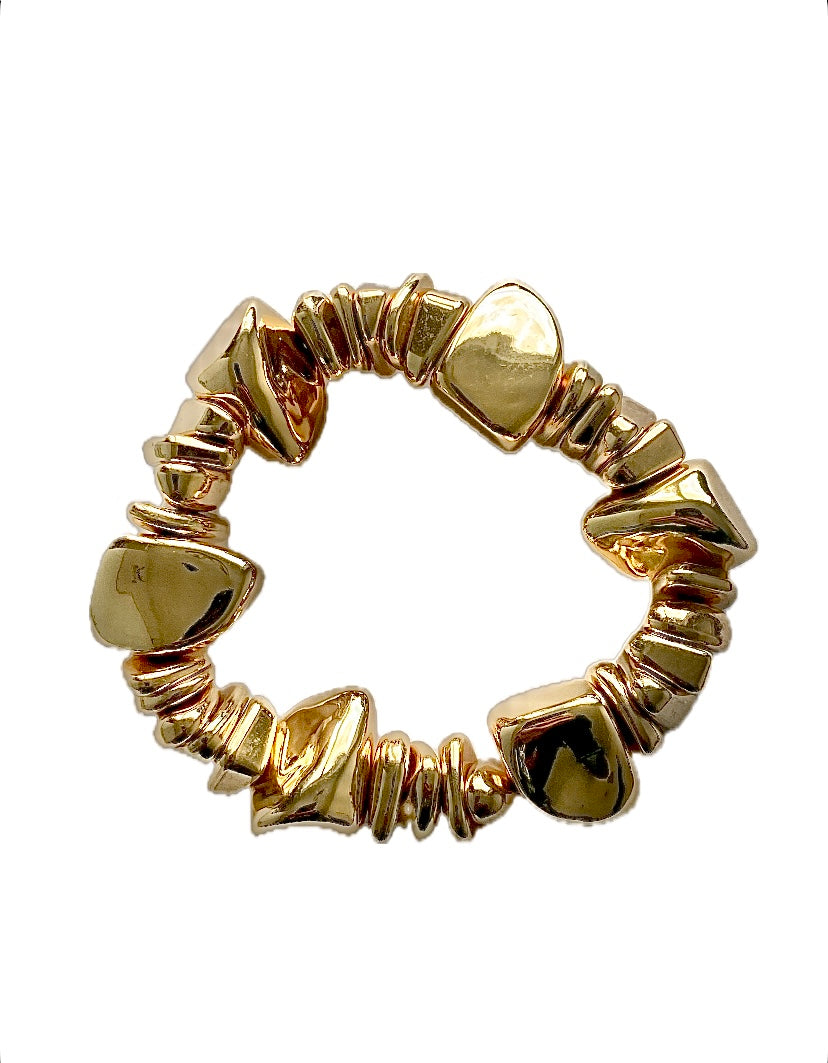 Gold Chunky Stone Beaded Bracelet