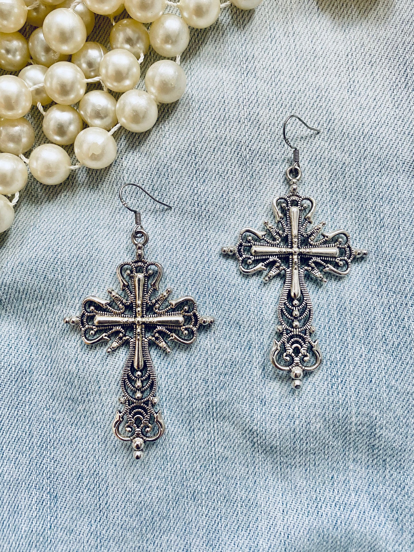 Statement Cross Sterling Silver Earrings - High Maintenance Jewellery