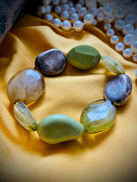 Green Tones Stone Beaded Bracelet