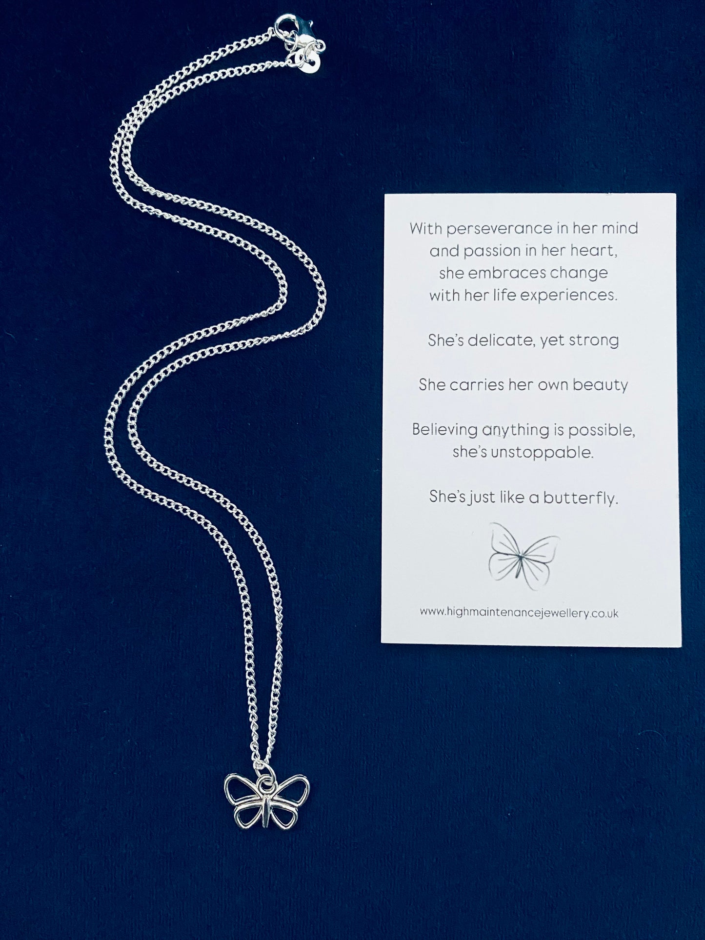 ‘She’s like a Butterfly’ - Sterling Silver Necklace