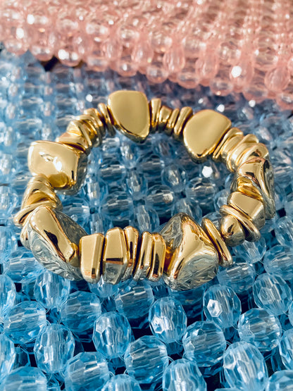Gold Chunky Stone Beaded Bracelet