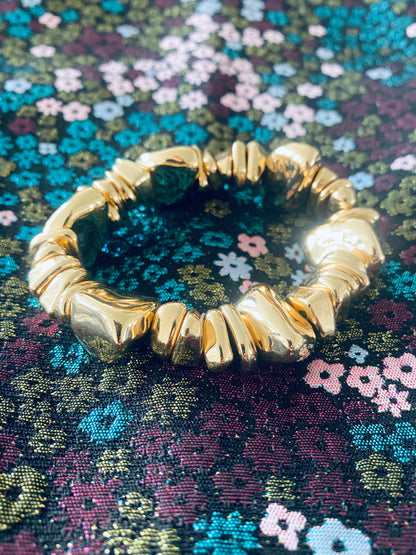 Gold Chunky Stone Beaded Bracelet