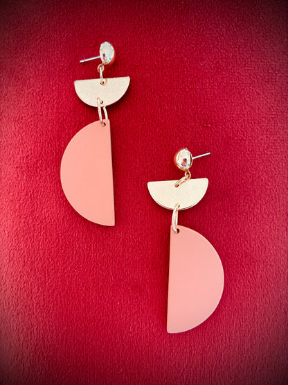 Gold & Peachy Blush Disc Earrings - High Maintenance Jewellery