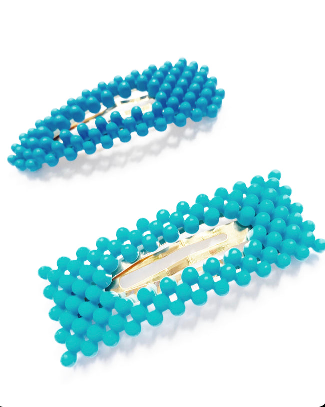 Bubble Blue Hair Clips Set - High Maintenance Jewellery