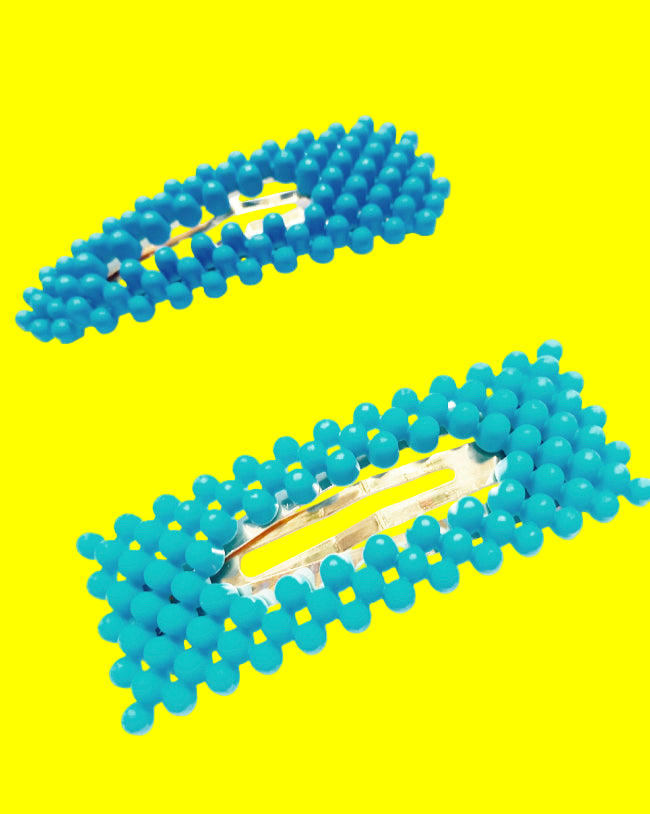 Bubble Blue Hair Clips Set