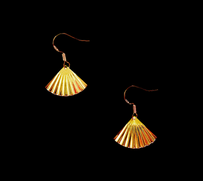Gold Fan Statement Earrings