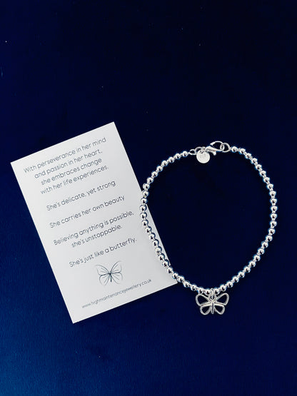 ‘She’s like a Butterfly’ - Sterling Silver Bracelet