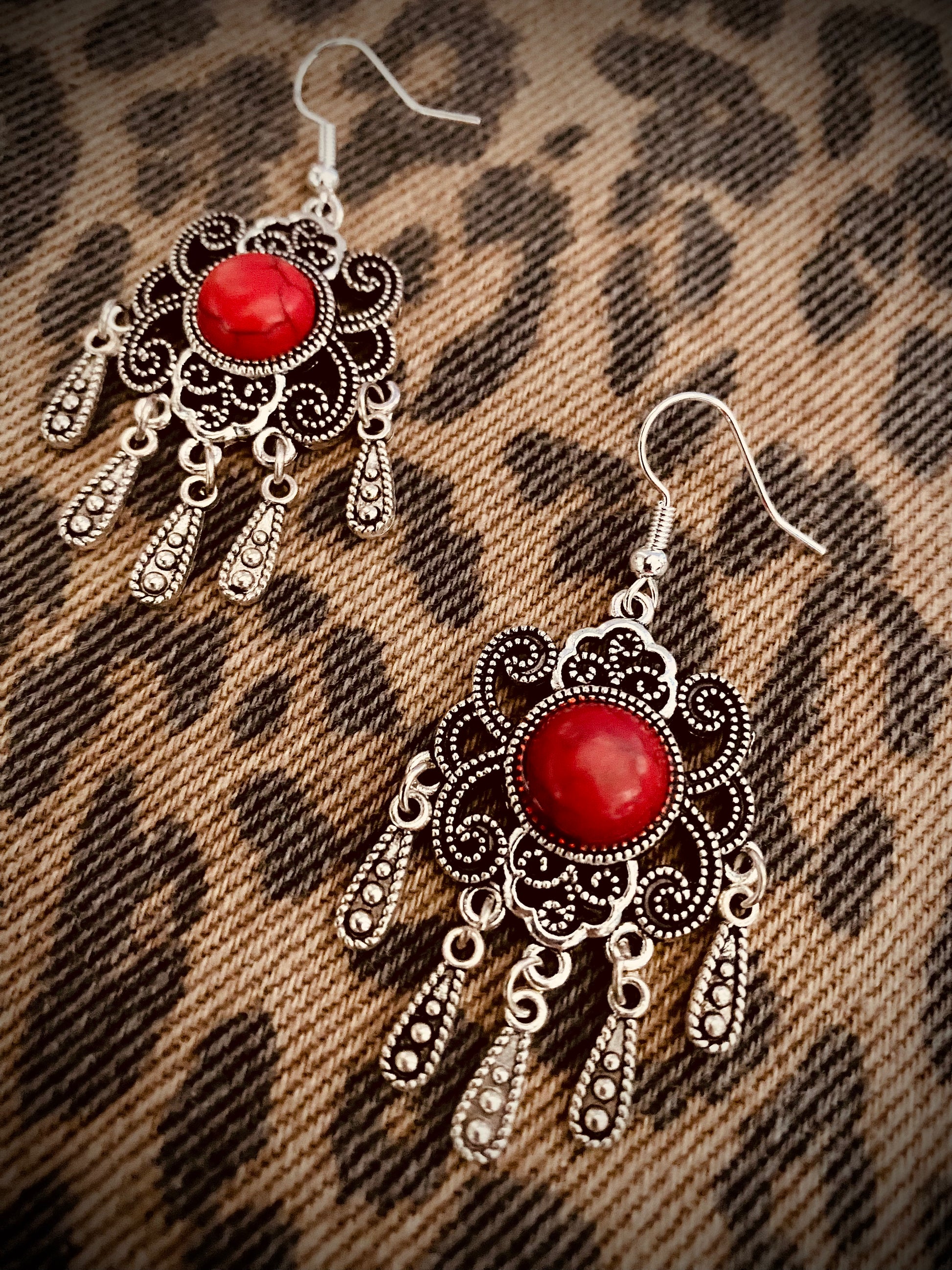 Red & Silver Boho Senses Earrings - High Maintenance Jewellery