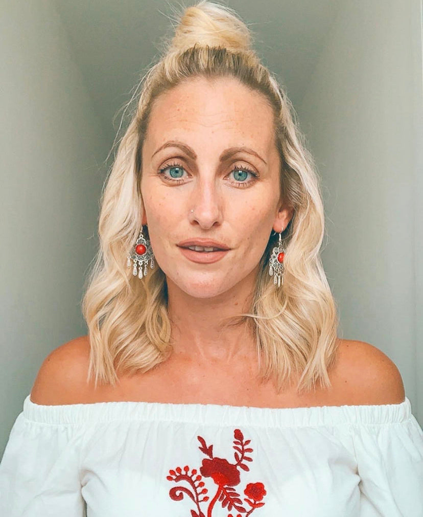 Red & Silver Boho Senses Earrings - High Maintenance Jewellery