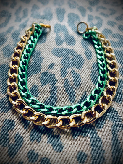Enticing Metallic Double Bracelet