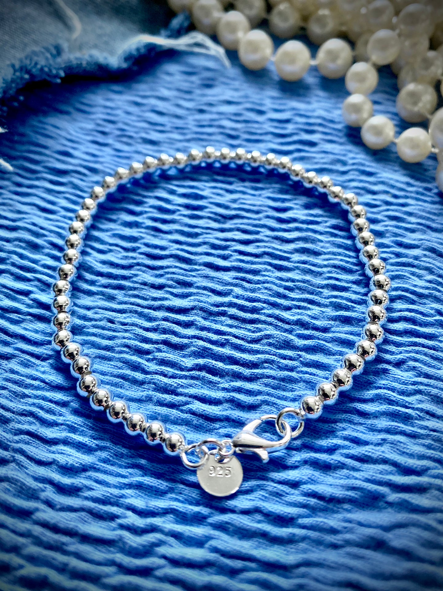 Sterling Silver Beaded Stacking Style Bracelet - High Maintenance Jewellery