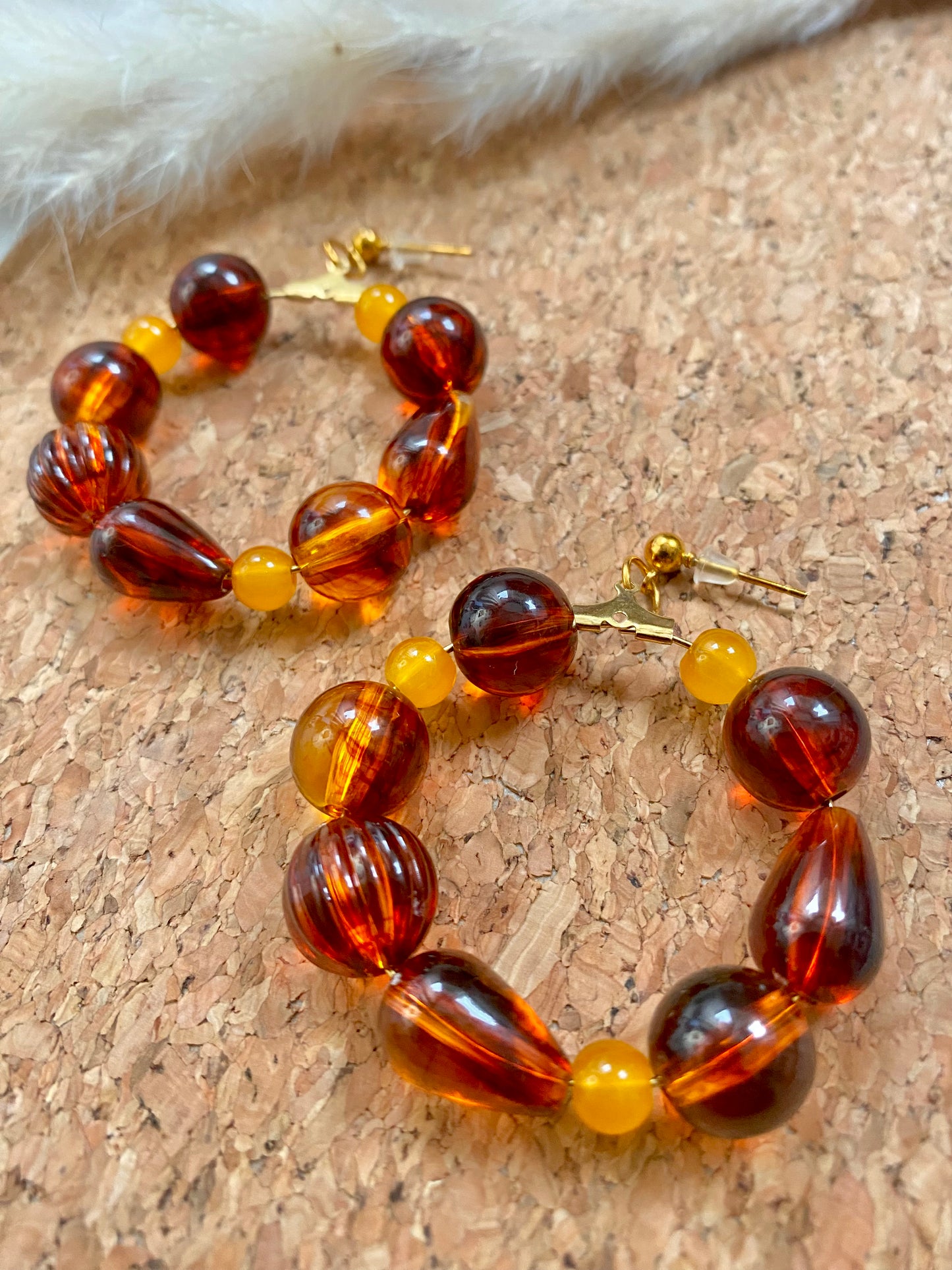 Amber Hoop Earrings