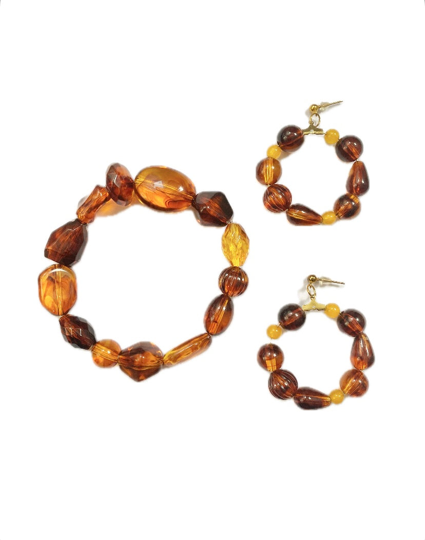Amber Stone Beaded Bracelet