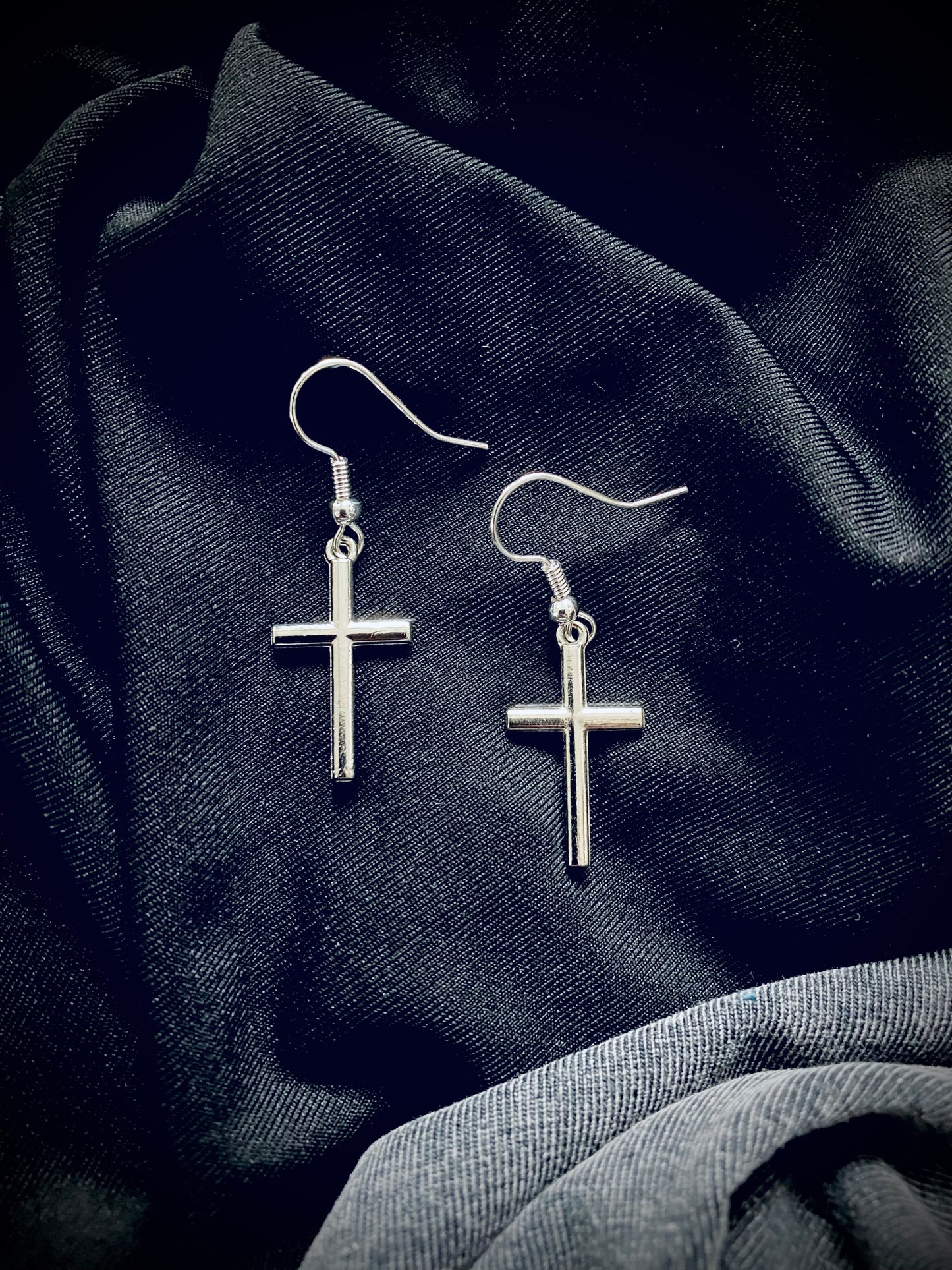 Sterling Silver Cross Charm Earrings - High Maintenance Jewellery