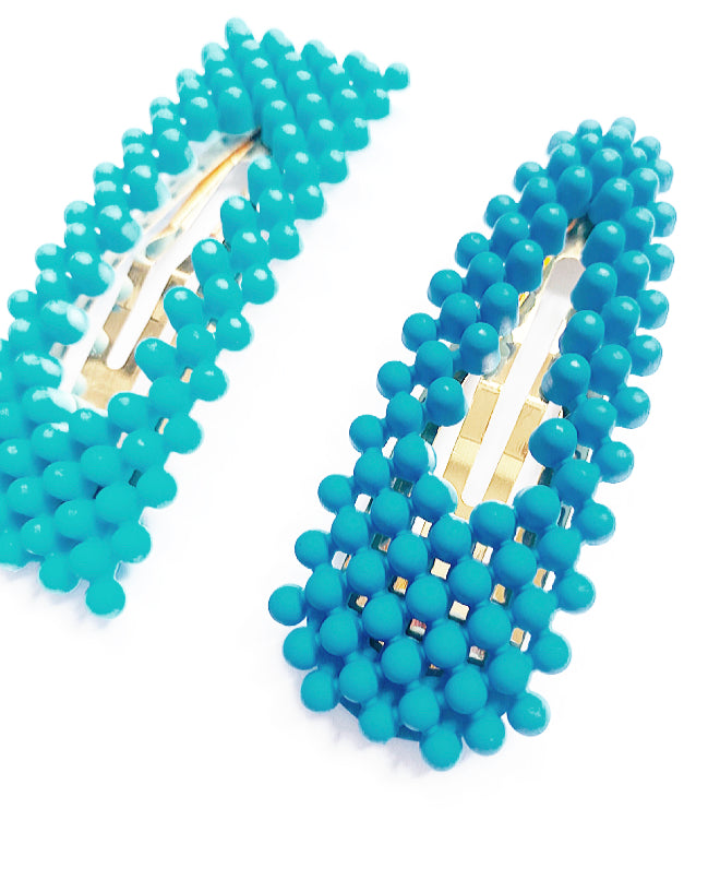 Bubble Blue Hair Clips Set - High Maintenance Jewellery