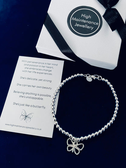 ‘She’s like a Butterfly’ - Sterling Silver Bracelet