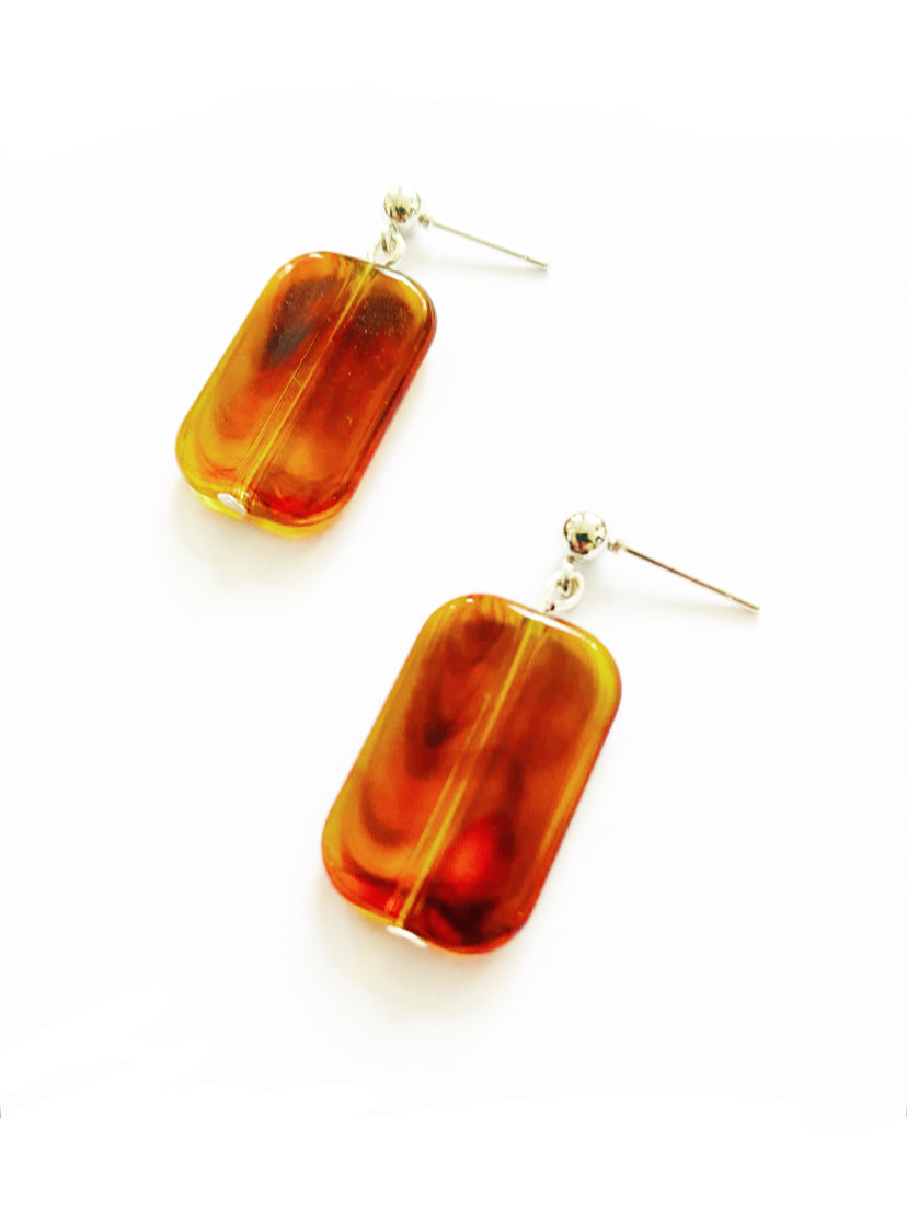 Amber Glow Drop Earrings