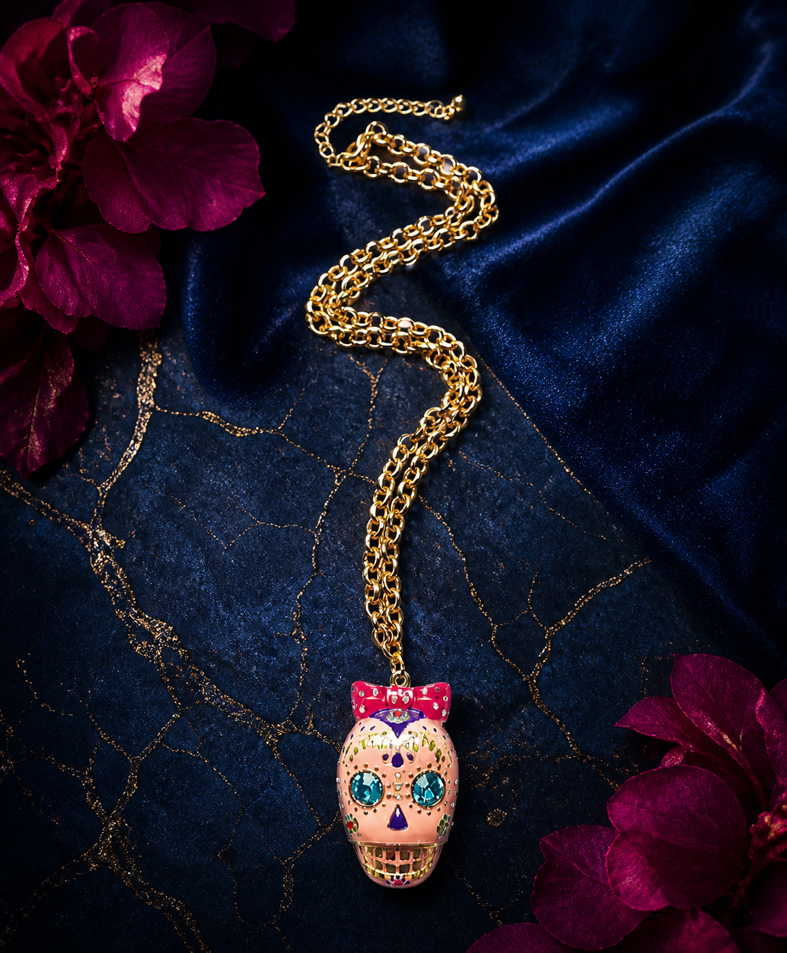 Sugar Skull Pendant Necklace - High Maintenance Jewellery