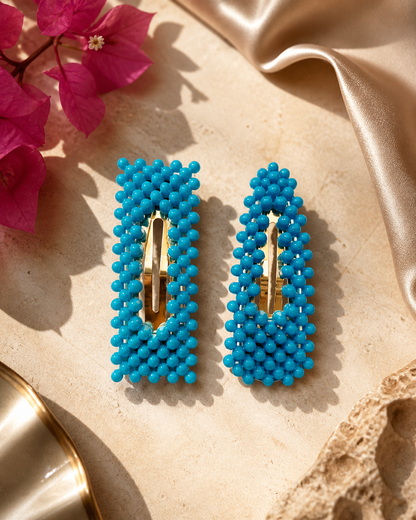 Bubble Blue Hair Clips Set - High Maintenance Jewellery
