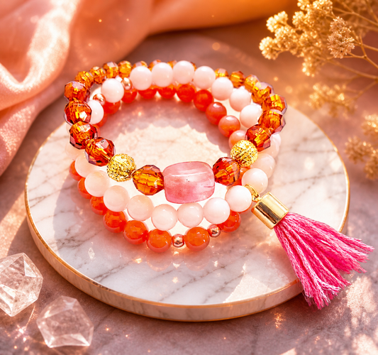 Pink Trio Stacking Bracelets - High Maintenance Jewellery