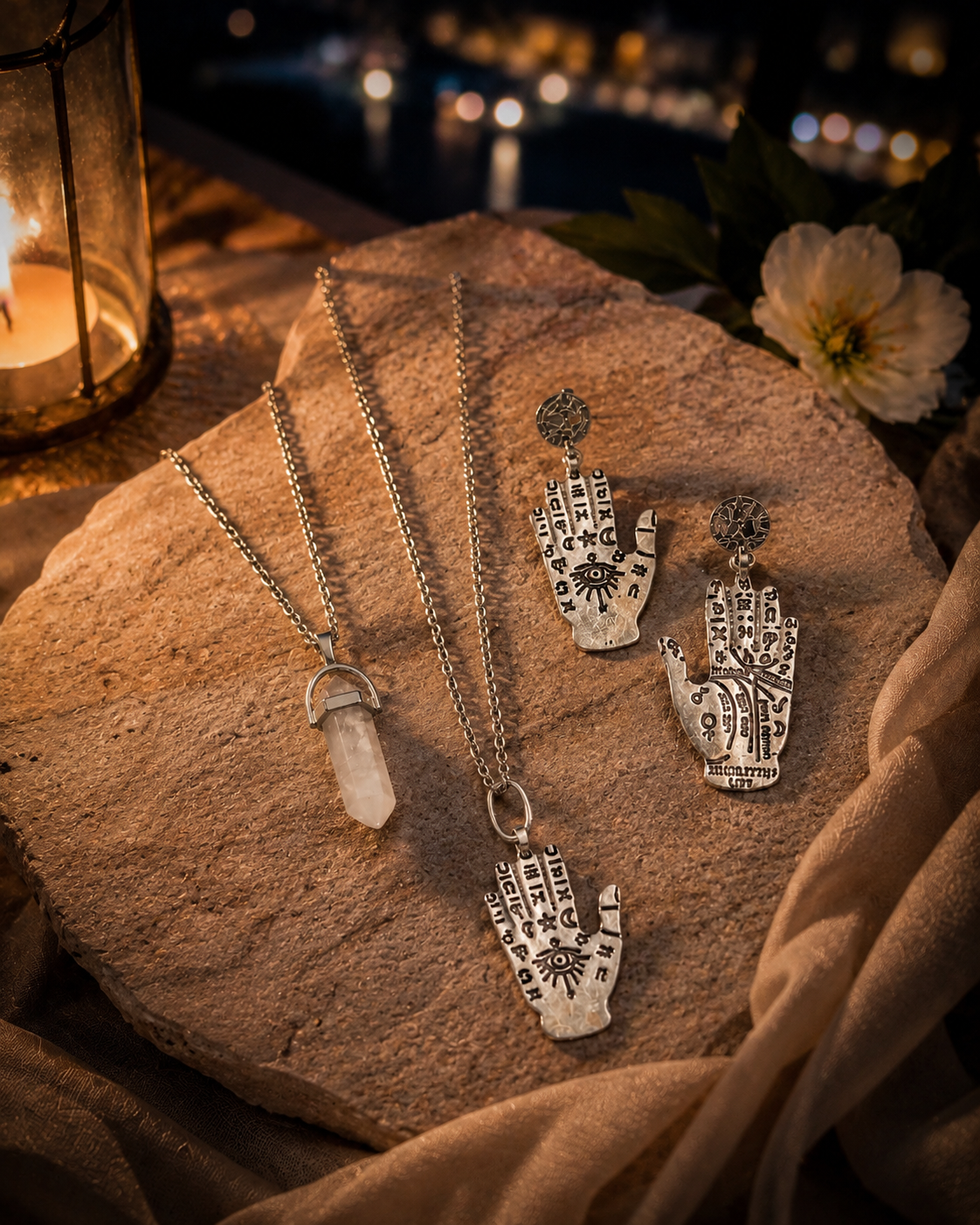 Palm Reading Rules & Rose Quartz Crystal Necklace - High Maintenance Jewellery
