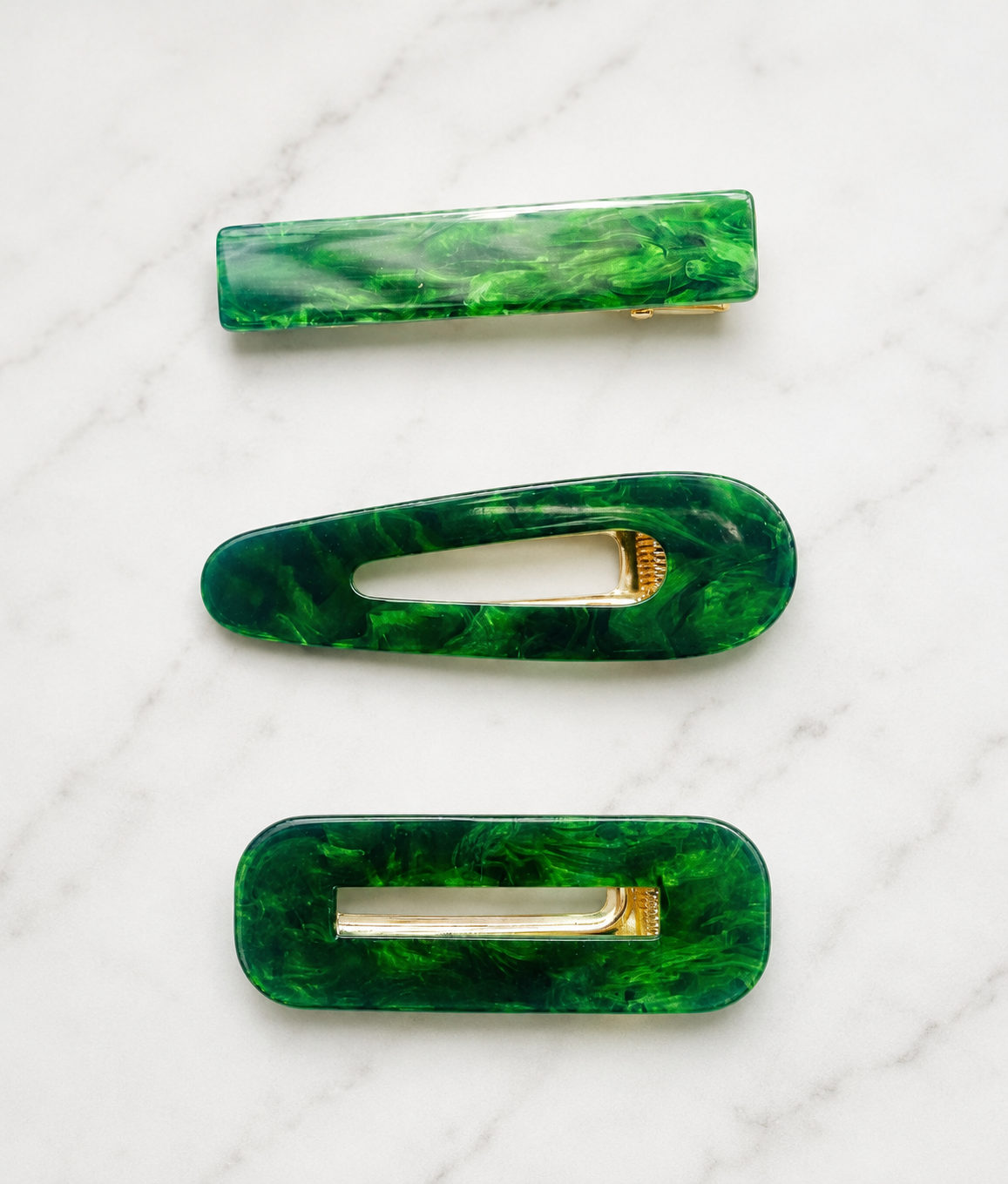 Emerald Green Hair Clips Set - High Maintenance Jewellery