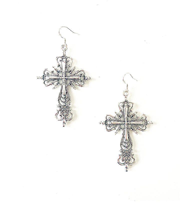 Statement Cross Sterling Silver Earrings - High Maintenance Jewellery