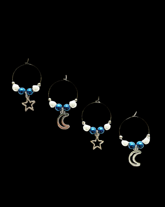 Night Sky Drinking Glass Charms Set