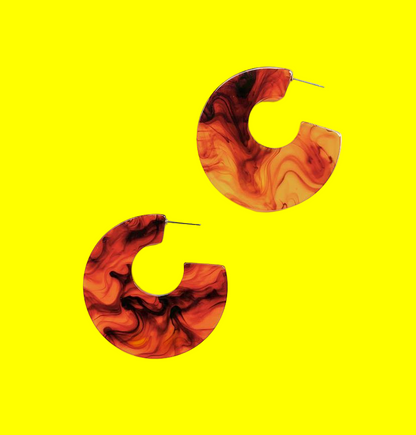 Tortoiseshell Print Half-Hoop Earrings