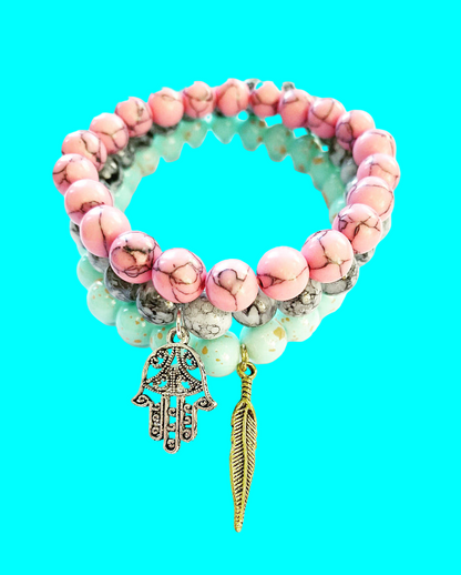 Marble Trio Stacking Bracelets