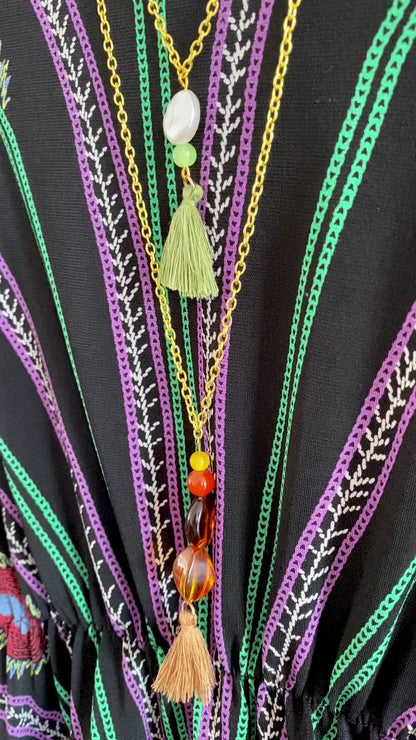 Latte Luxe Tassel Pendant Necklace