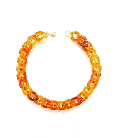 Tortoise-print Curb Chain Choker Necklace - High Maintenance Jewellery
