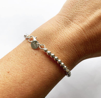 Sterling Silver Beaded Stacking Style Bracelet - highmaintenancejewellery